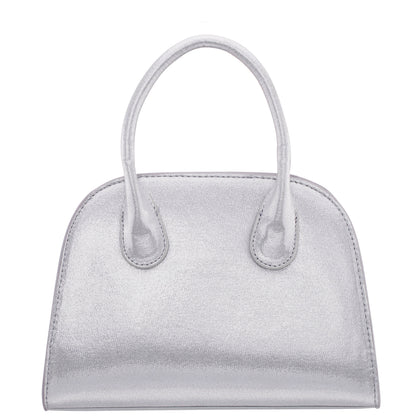 Nina Shoes Ainsley True Silver Reflective Suedette Handle Bag