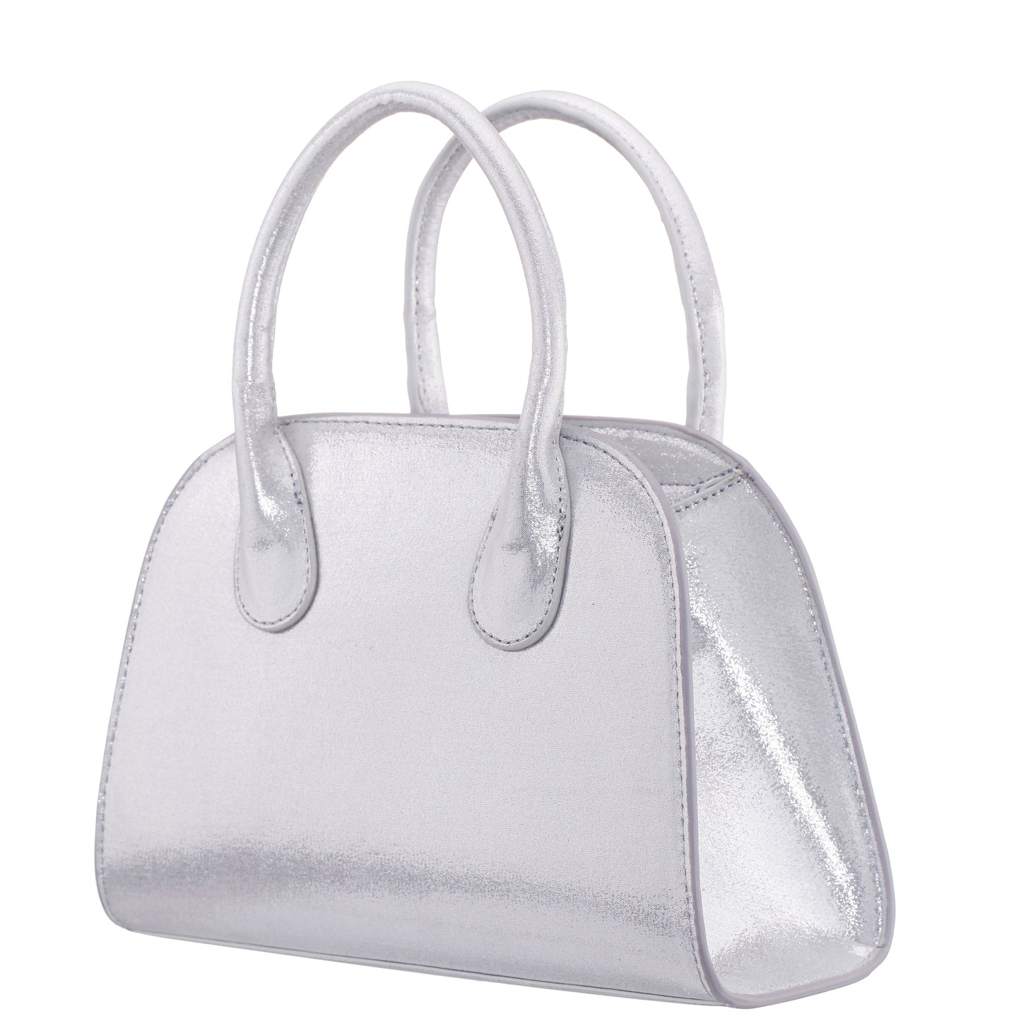 Nina Shoes Ainsley True Silver Reflective Suedette Handle Bag