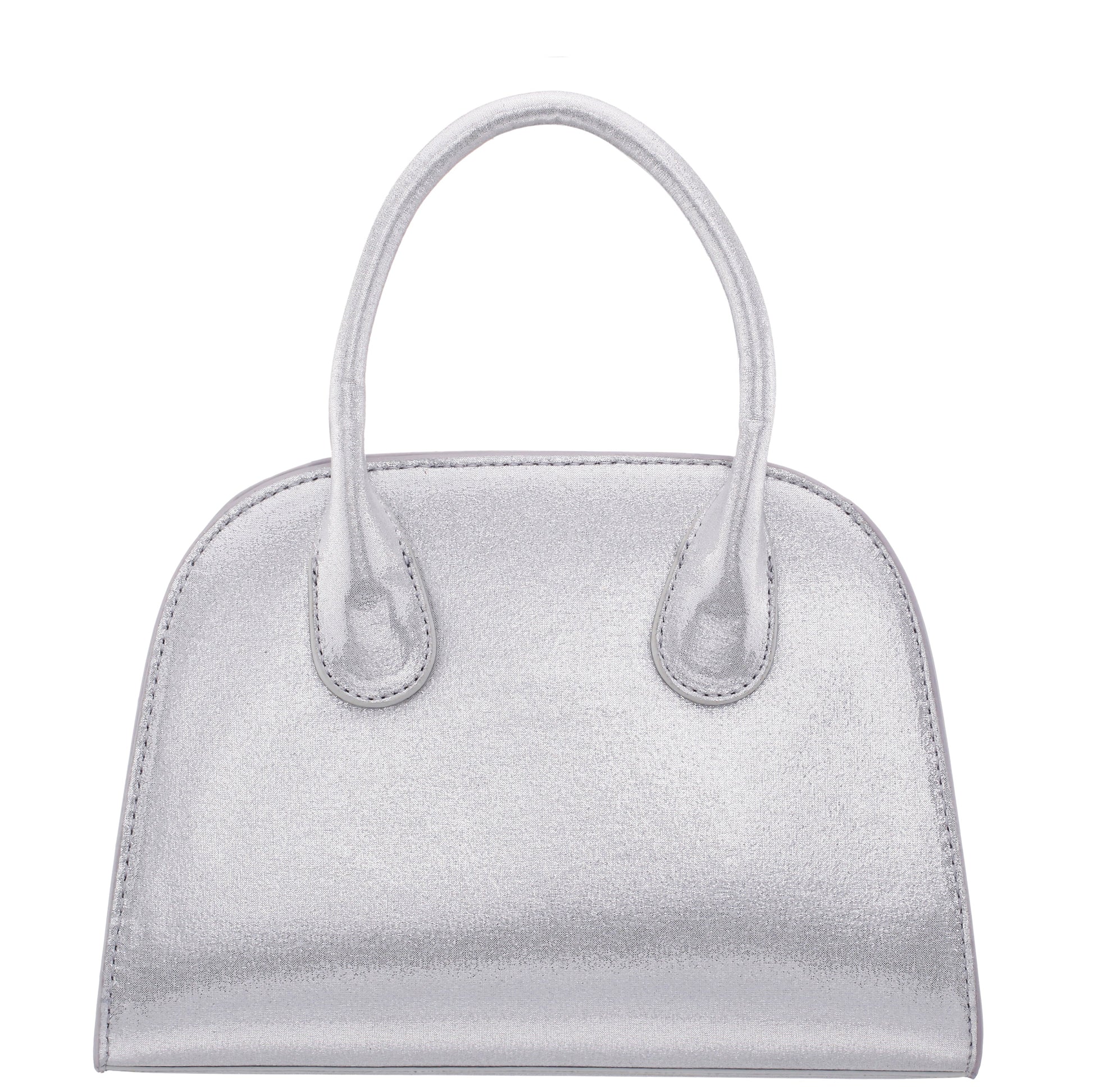 Nina Shoes Ainsley True Silver Reflective Suedette Handle Bag