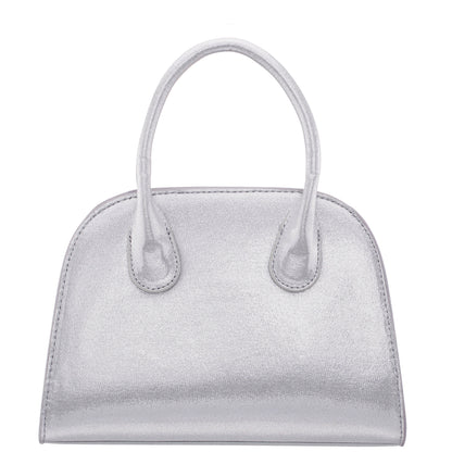 Nina Shoes Ainsley True Silver Reflective Suedette Handle Bag