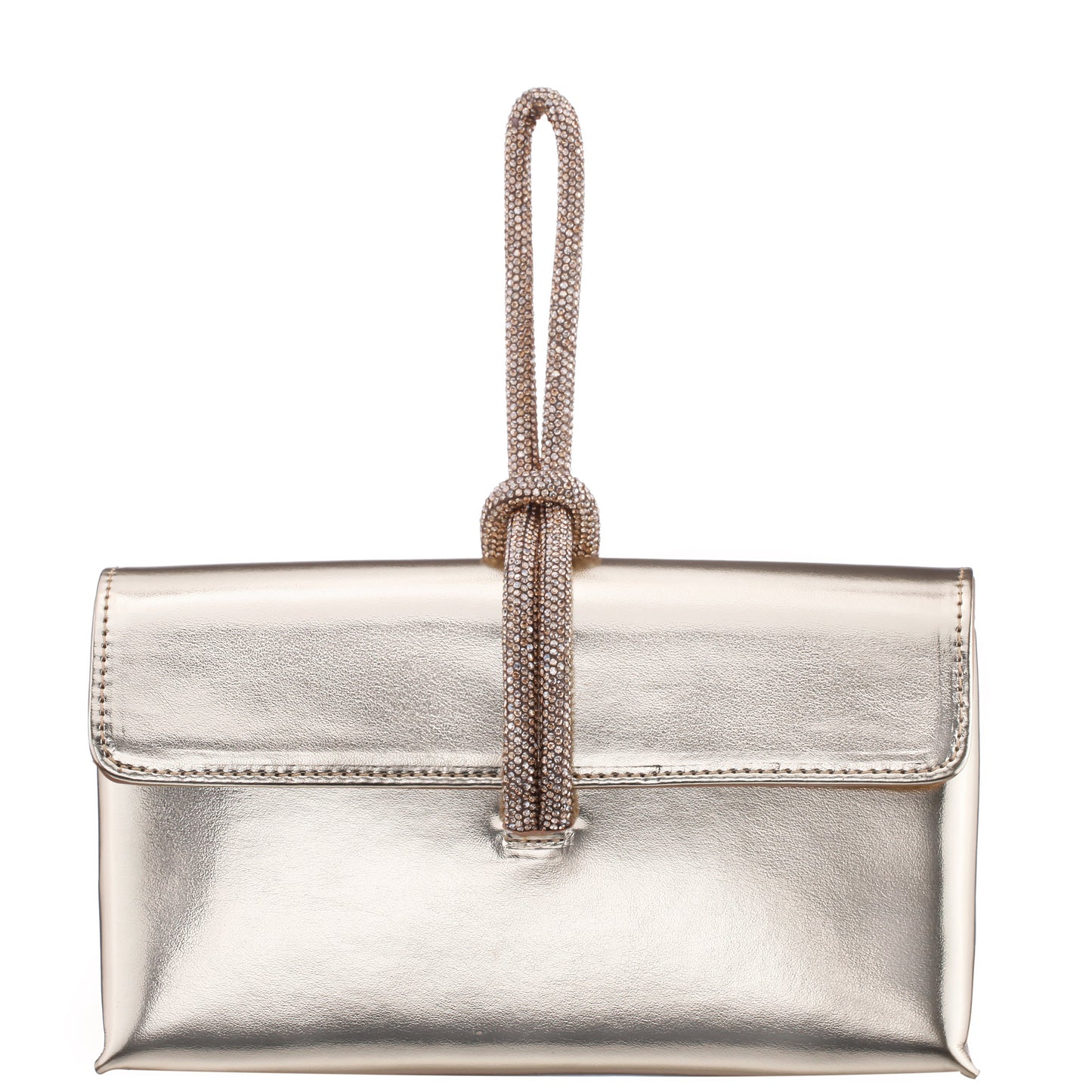 Nina Shoes Kaylee Platino Luna Foil PU / Glass Crystal Handle Bag