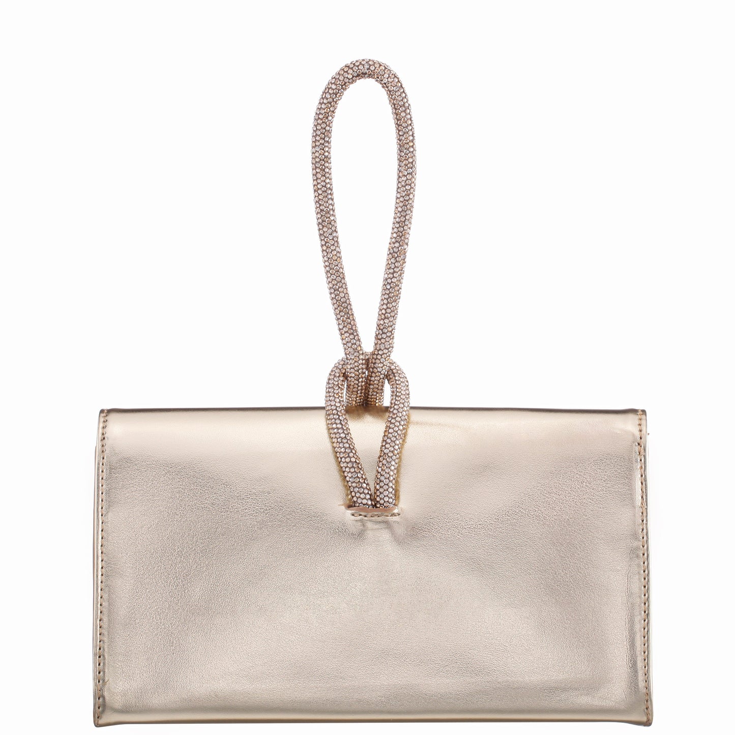 Nina Shoes Kaylee Platino Luna Foil PU / Glass Crystal Handle Bag