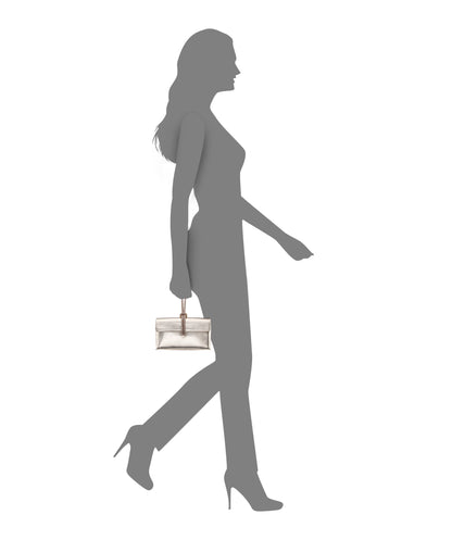 Nina Shoes Kaylee Platino Luna Foil PU / Glass Crystal Handle Bag