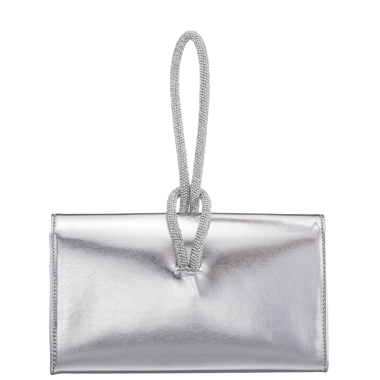 Nina Shoes Kaylee Silver Luna Foil PU / Glass Crystal Handle Bag