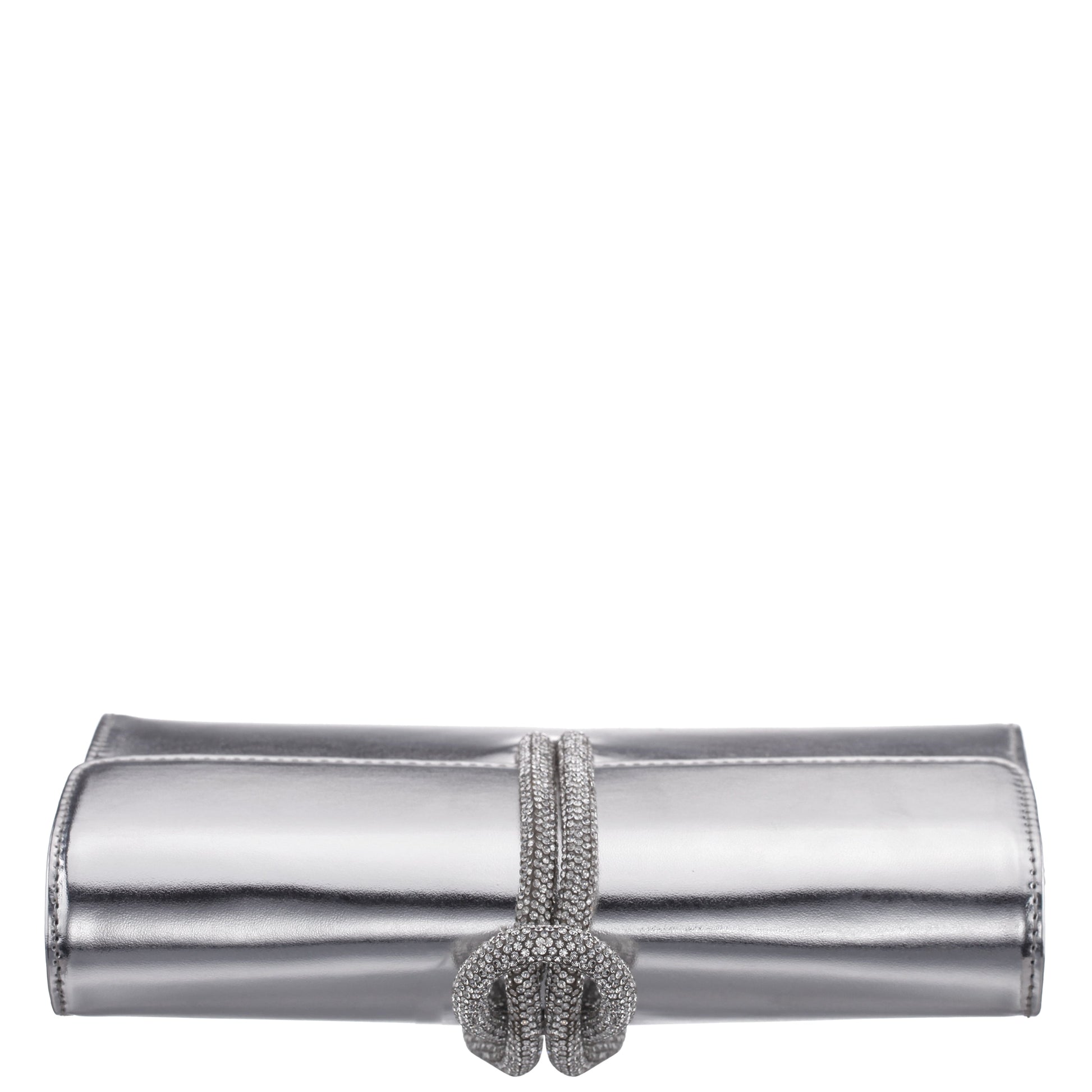 Nina Shoes Kaylee Silver Luna Foil PU / Glass Crystal Handle Bag