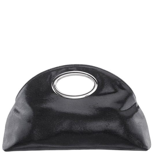 Nina Shoes Jael Black Metallic Geo Swirl Fabric Handle Bag