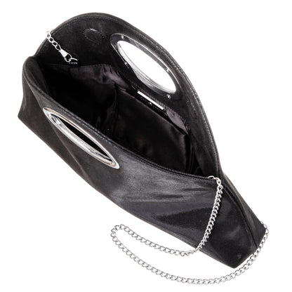 Nina Shoes Jael Black Metallic Geo Swirl Fabric Handle Bag
