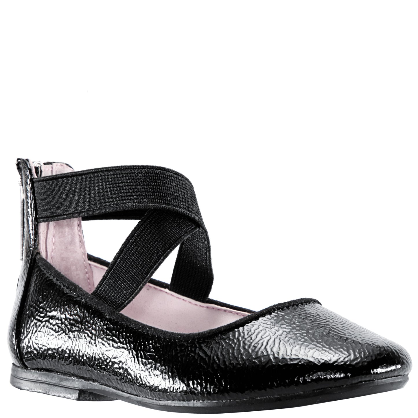 Nina Shoes Girls Marissa Black Zip Back Ballet Flats