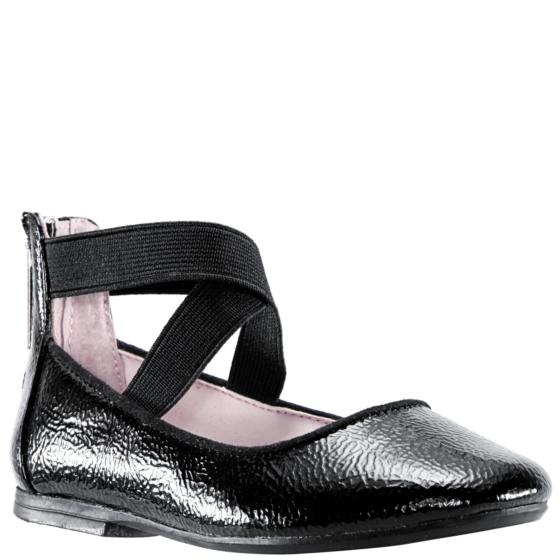 Nina Shoes Girls Marissa Black Zip Back Ballet Flats