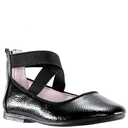 Nina Shoes Girls Marissa Black Zip Back Ballet Flats