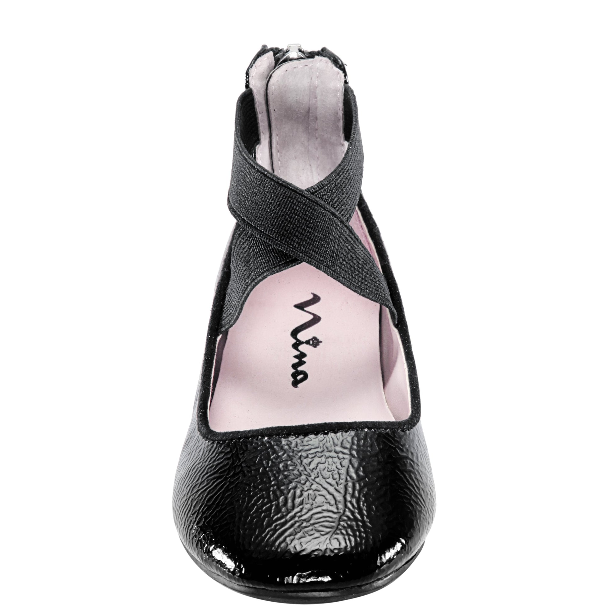 Nina Shoes Girls Marissa Black Zip Back Ballet Flats