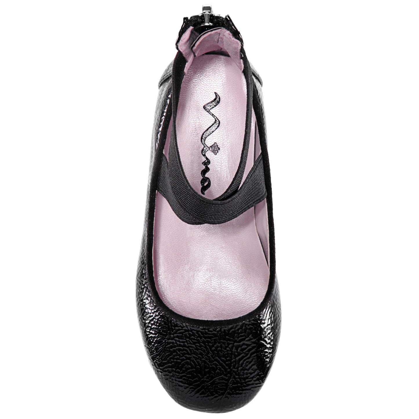 Nina Shoes Girls Marissa Black Zip Back Ballet Flats