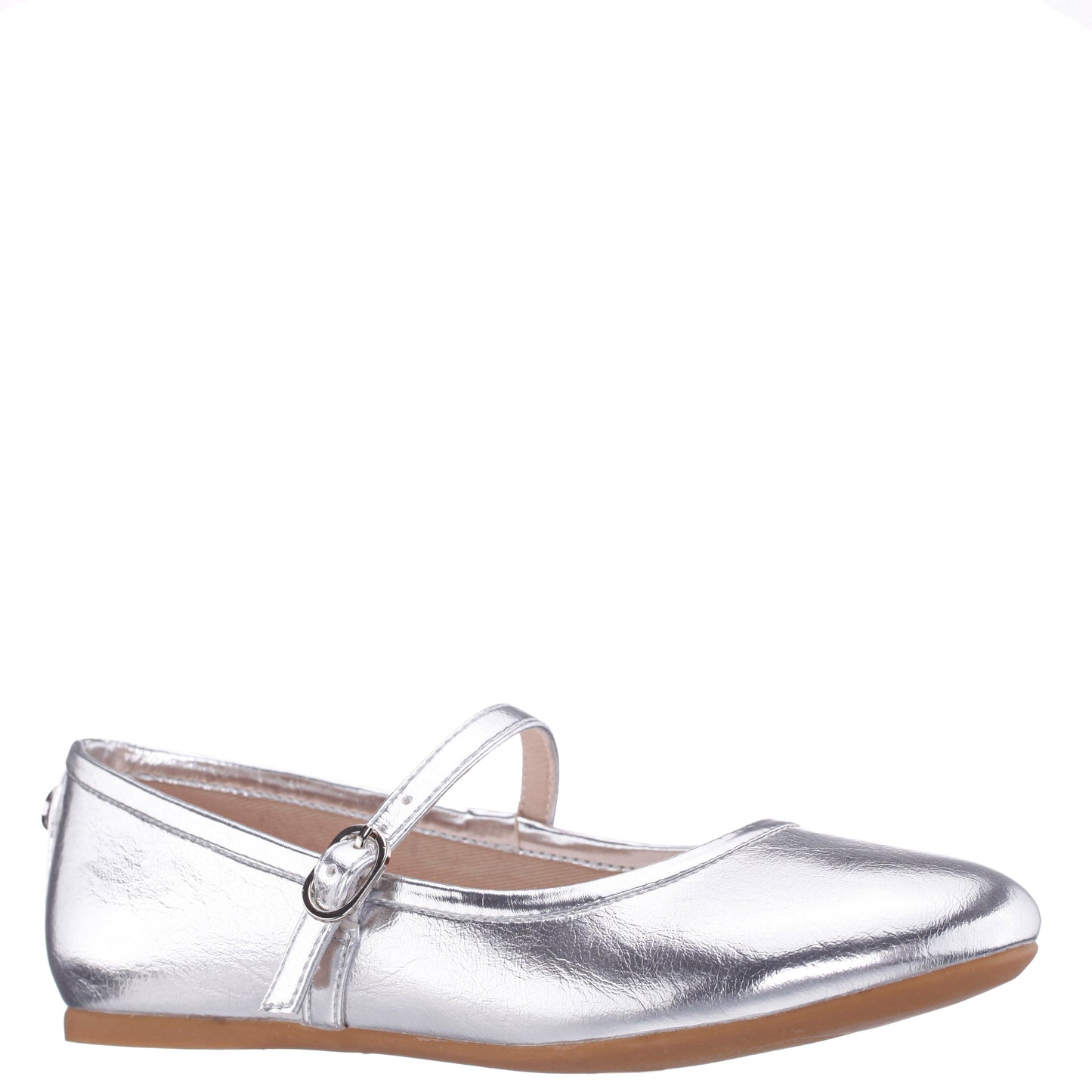 Nina Shoes Girls Nicola Silver Crackle Metallic Ballet Flats