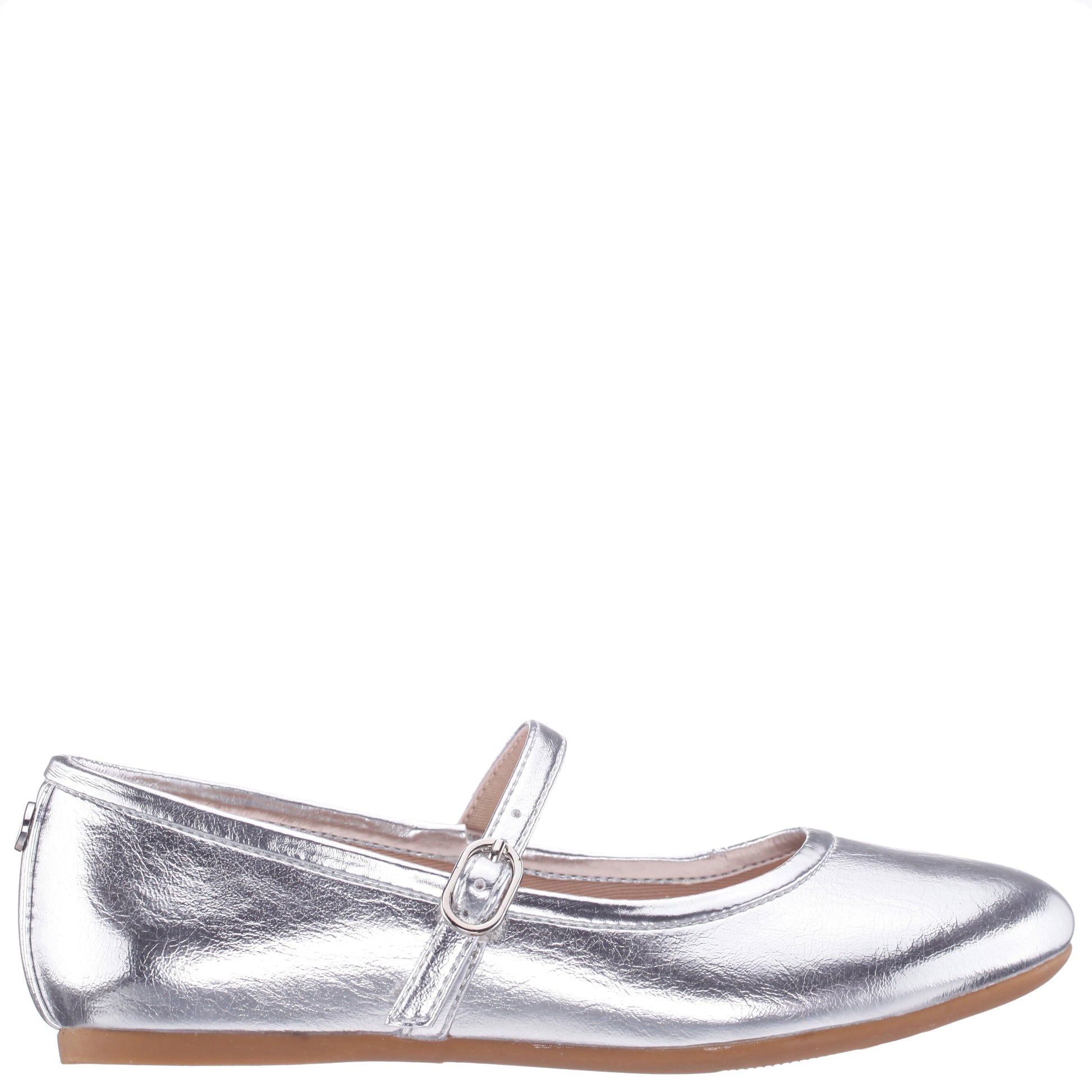 Nina Shoes Girls Nicola Silver Crackle Metallic Ballet Flats