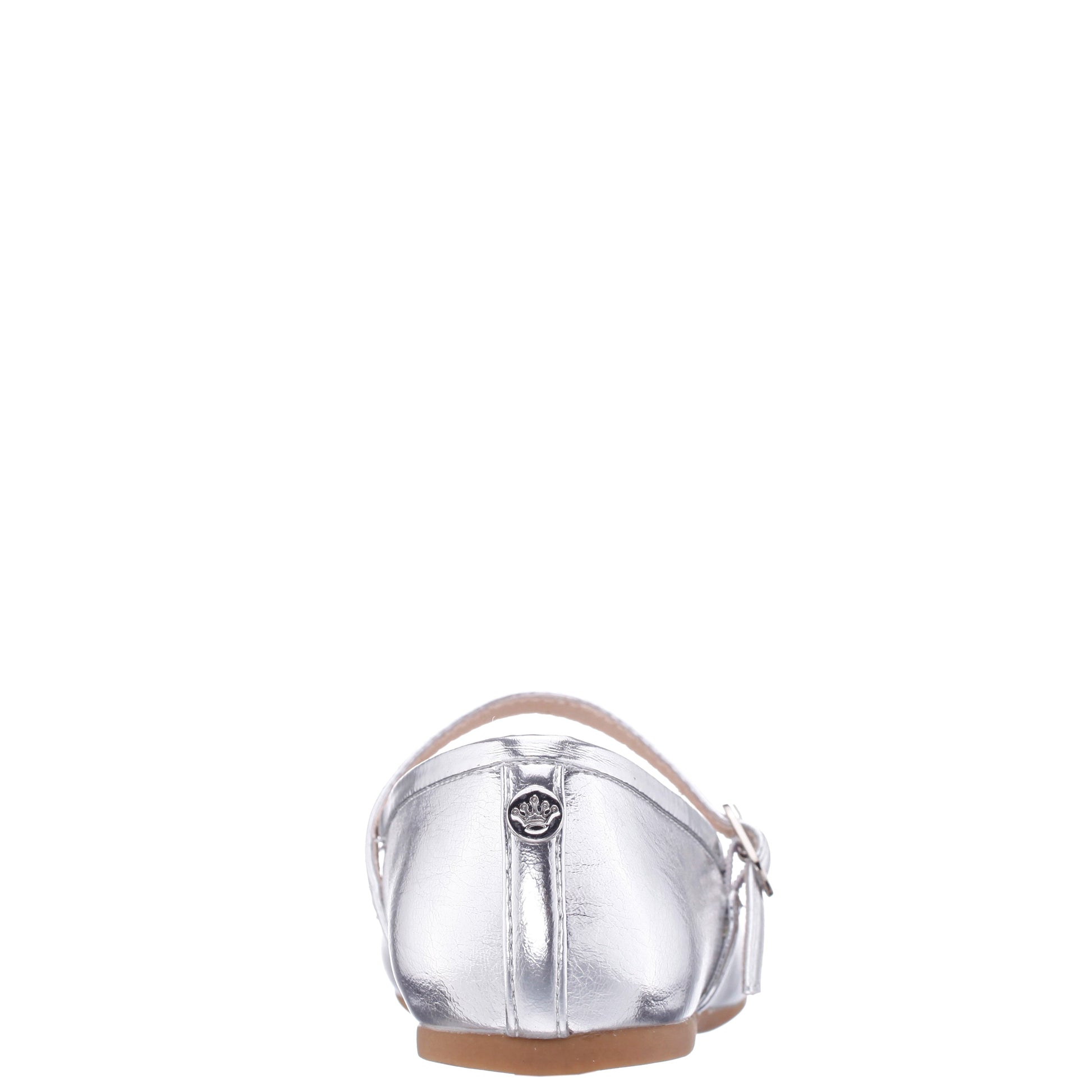 Nina Shoes Girls Nicola Silver Crackle Metallic Ballet Flats