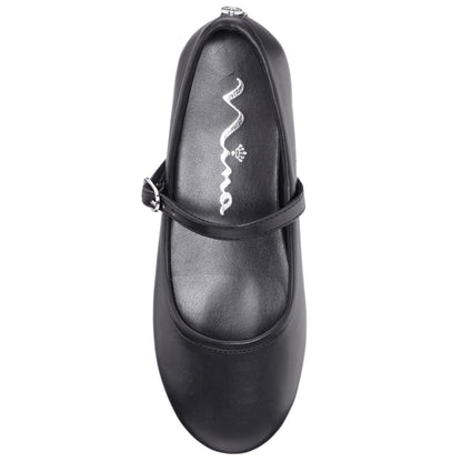 Nina Shoes Girls Nicola Black Smooth Ballet Flats