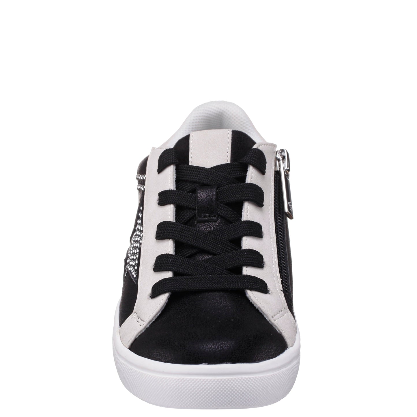 Nina Shoes Girls Zicky black lace up star studded sneakers