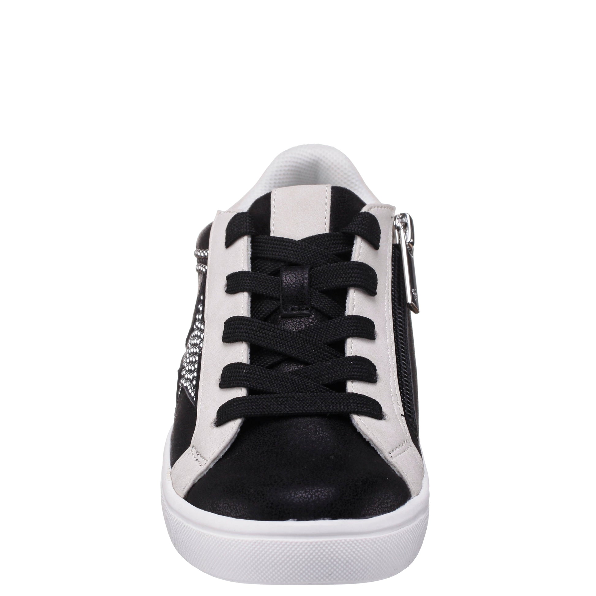 Nina Shoes Girls Zicky black lace up star studded sneakers