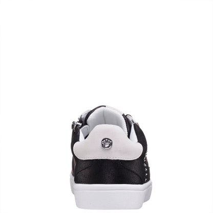 Nina Shoes Girls Zicky black lace up star studded sneakers