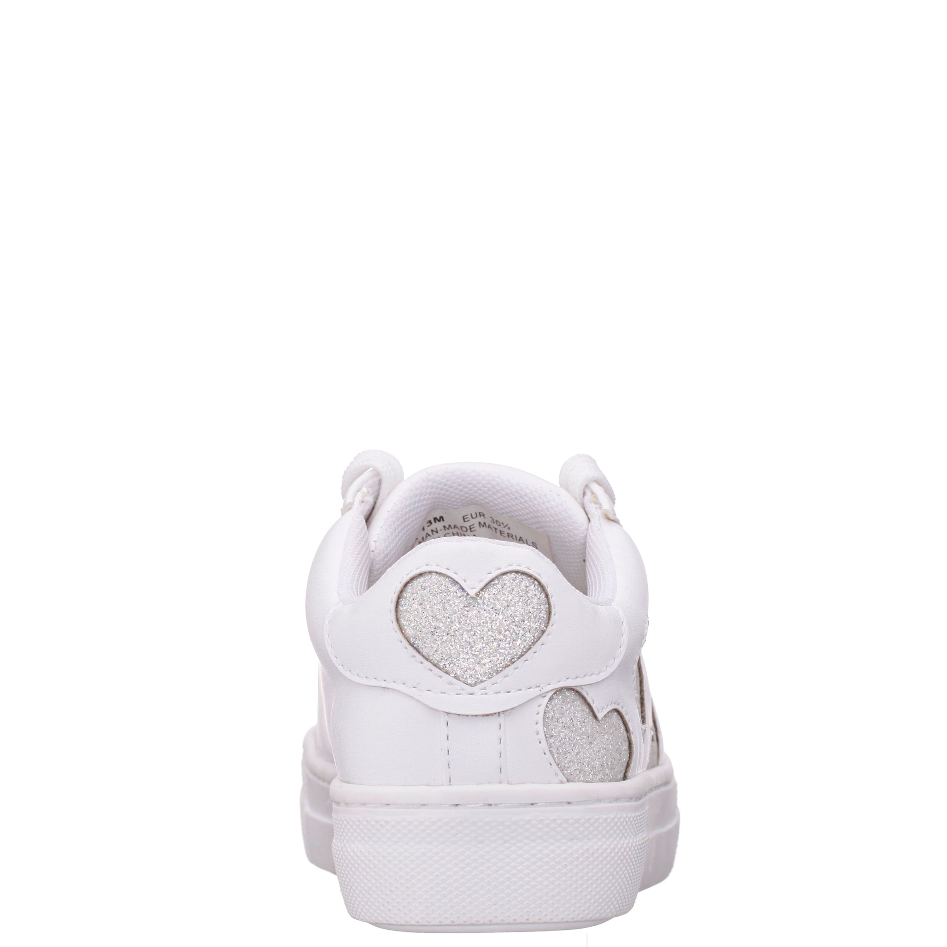 Nina Shoes Girls Esti White lace up sneakers with hearts