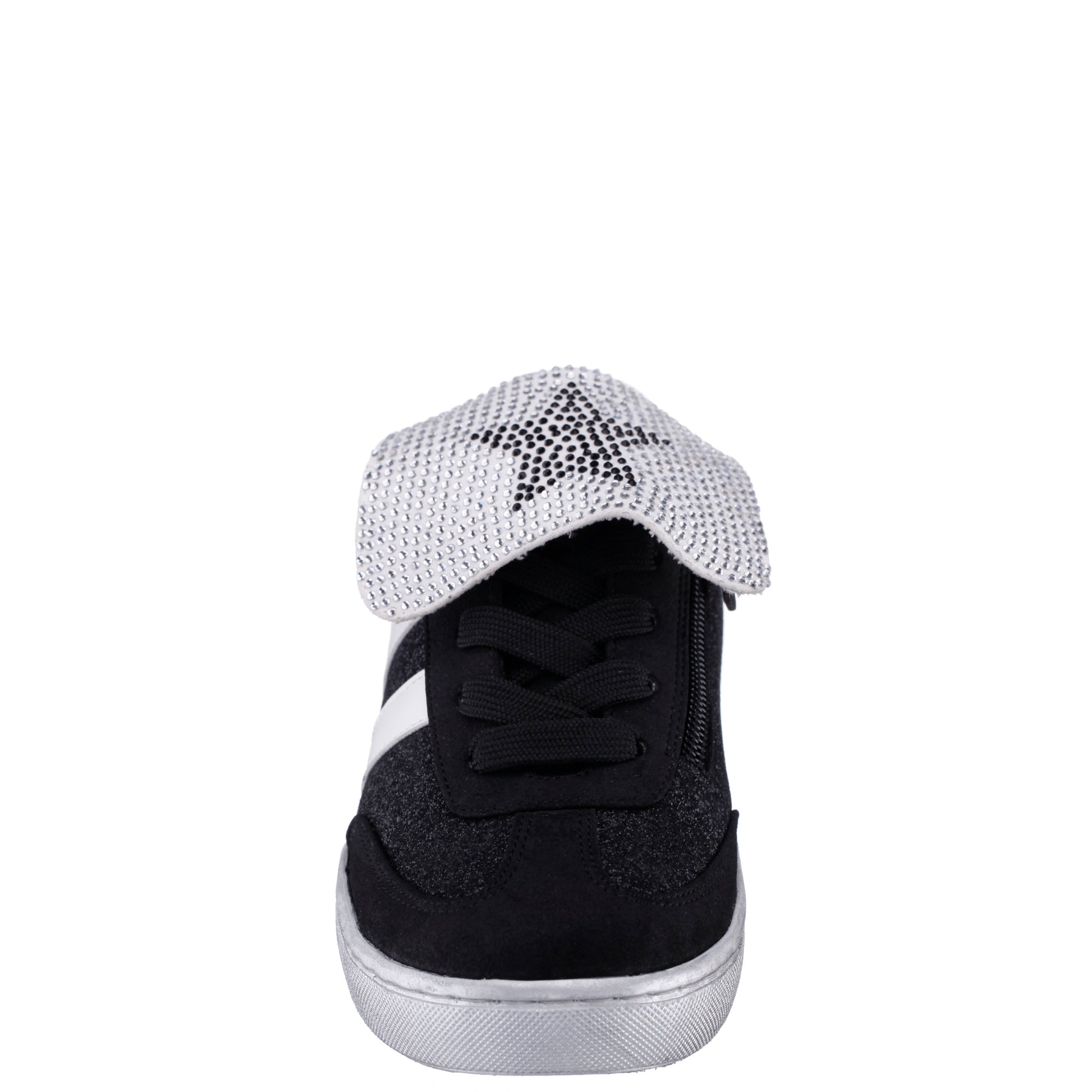 Nina Shoes Girls Cruise Black Glitter Low Top Sneakers
