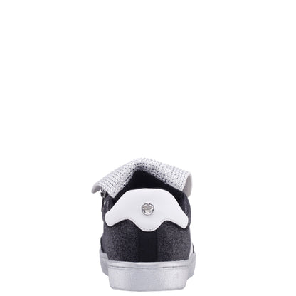 Nina Shoes Girls Cruise Black Glitter Low Top Sneakers
