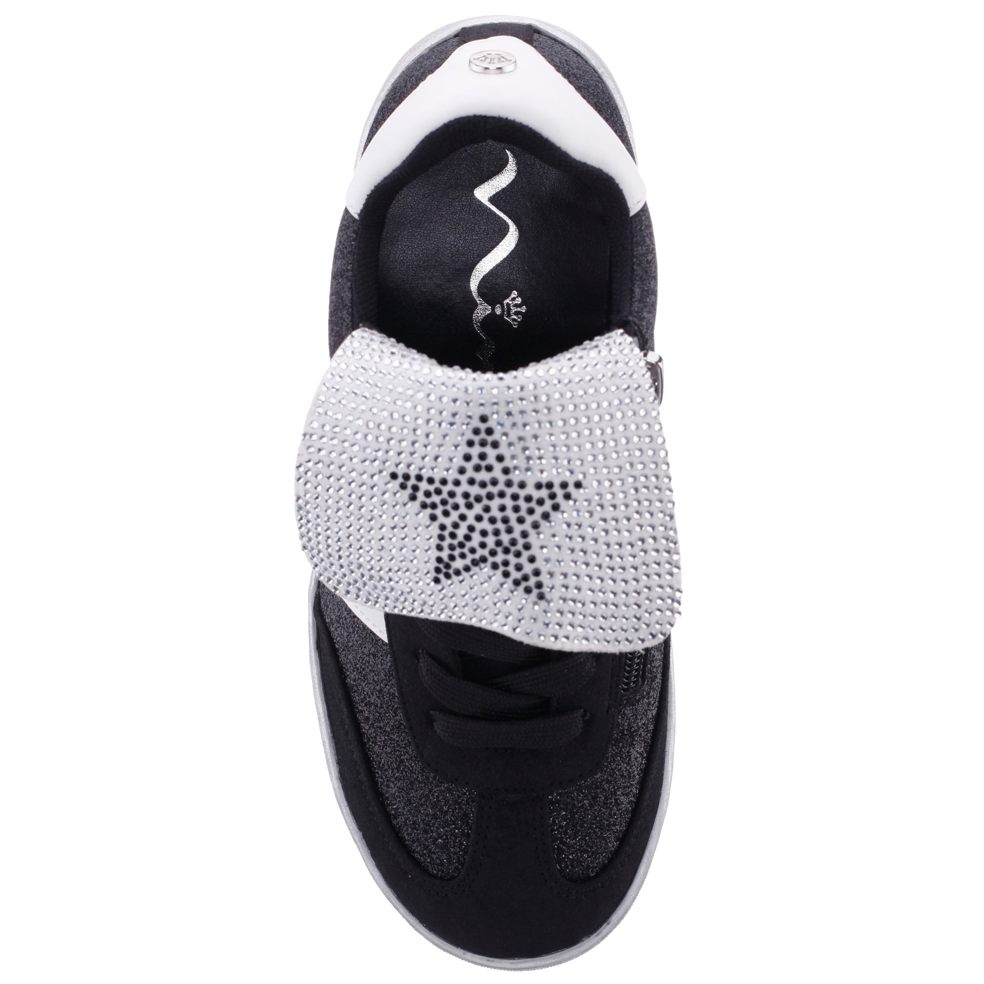 Nina Shoes Girls Cruise Black Glitter Low Top Sneakers