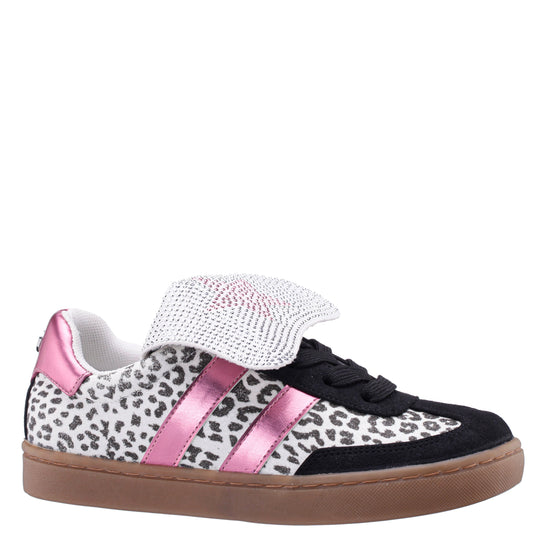 Nina Shoes Girls Cruise Leopard Glitter Low Top Sneakers