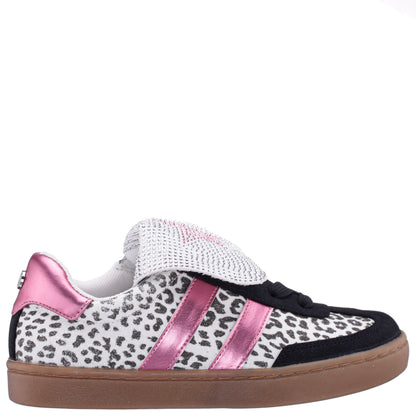 Nina Shoes Girls Cruise Leopard Glitter Low Top Sneakers