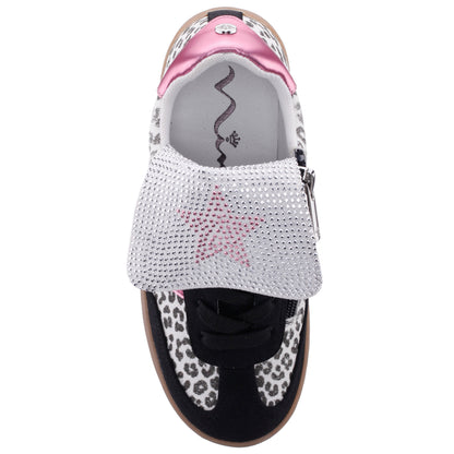 Nina Shoes Girls Cruise Leopard Glitter Low Top Sneakers