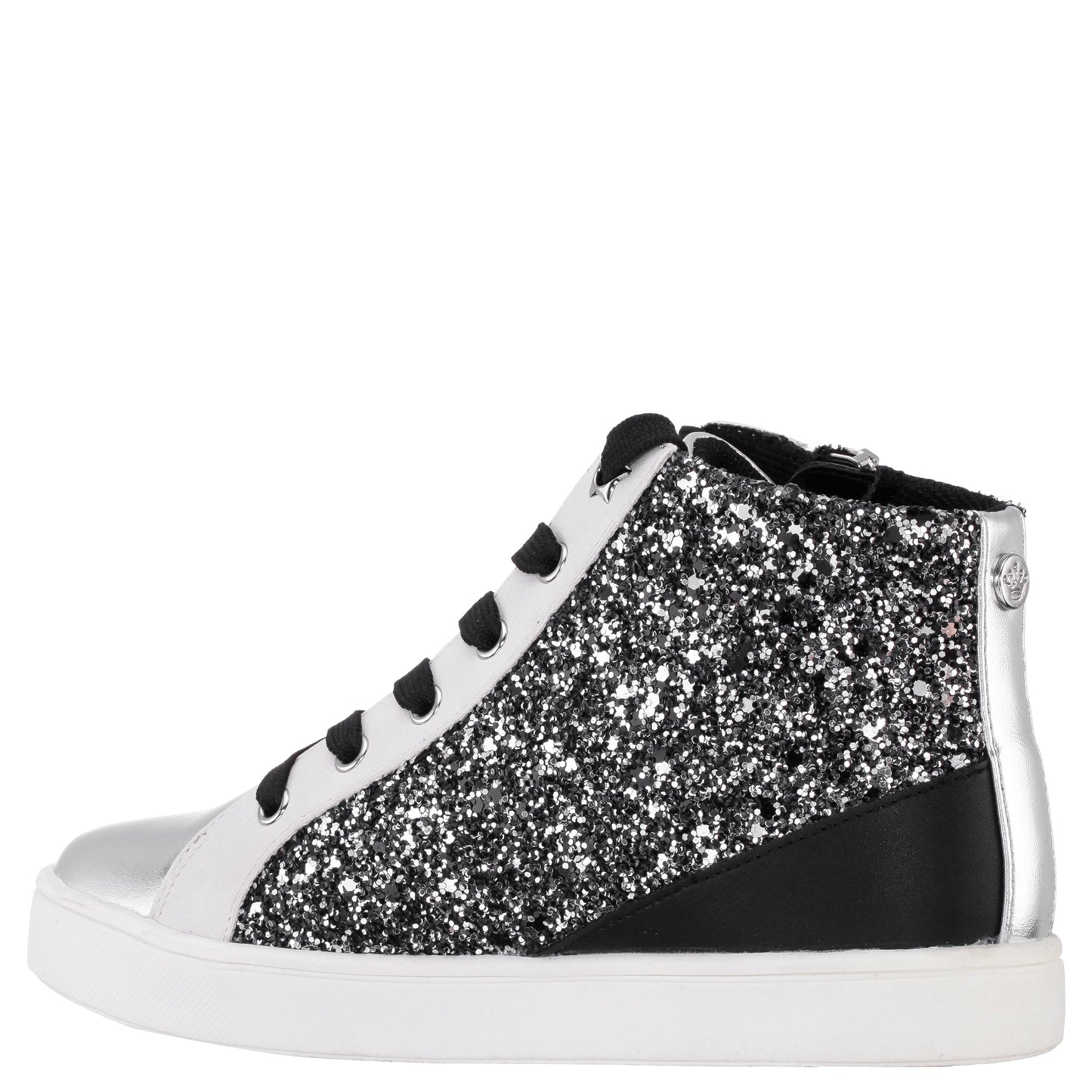 Nina Shoes Girls Yuti Black Glitter High Top Sneakers