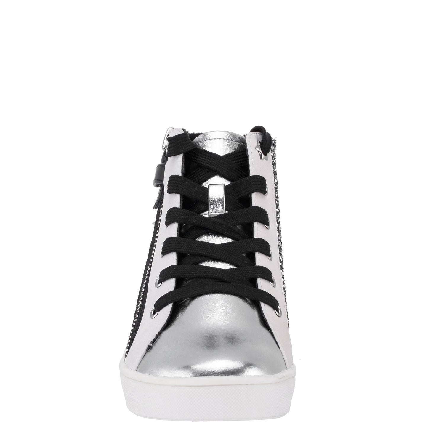 Nina Shoes Girls Yuti Black Glitter High Top Sneakers