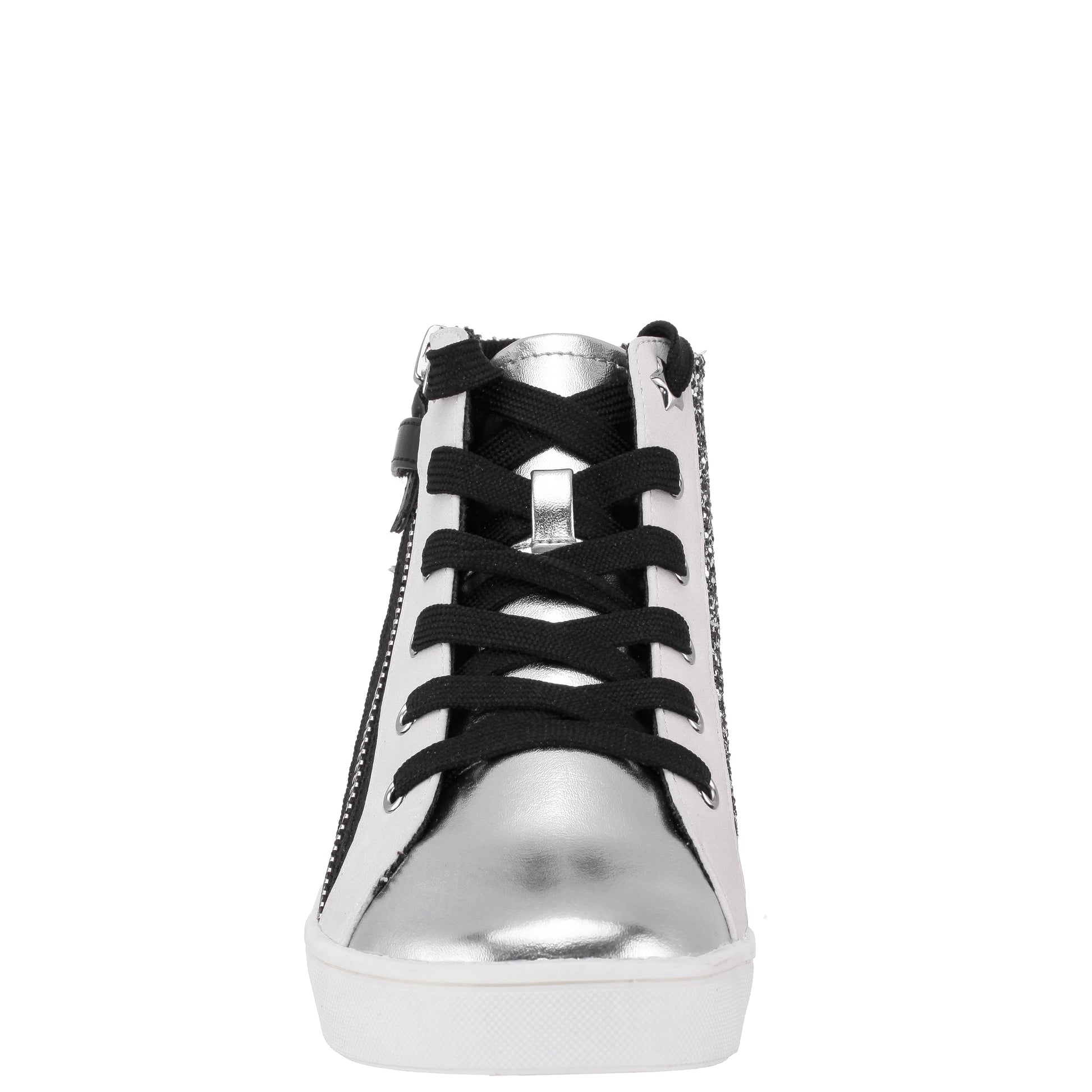 Nina Shoes Girls Yuti Black Glitter High Top Sneakers