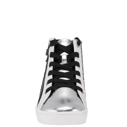 Nina Shoes Girls Yuti Black Glitter High Top Sneakers