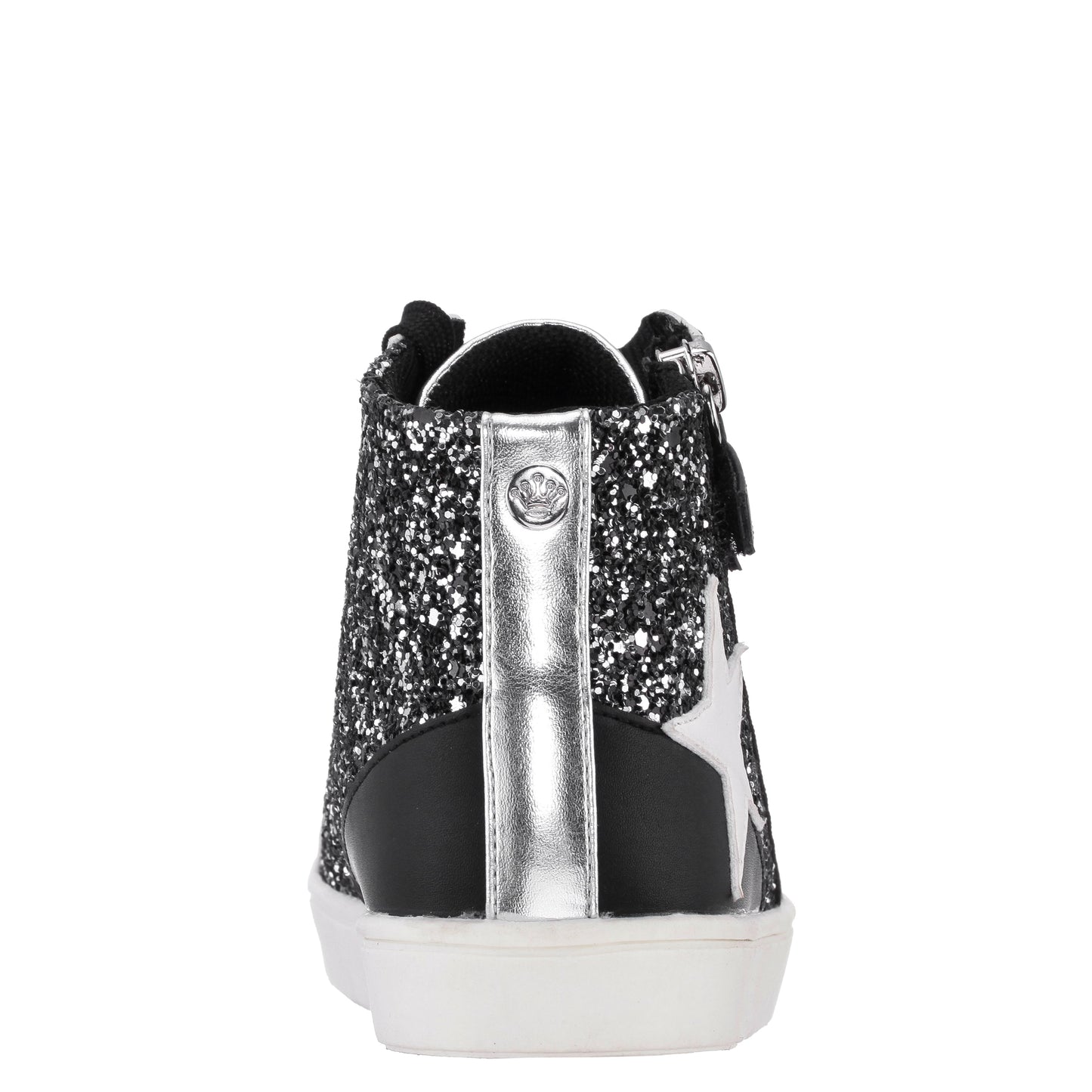 Nina Shoes Girls Yuti Black Glitter High Top Sneakers
