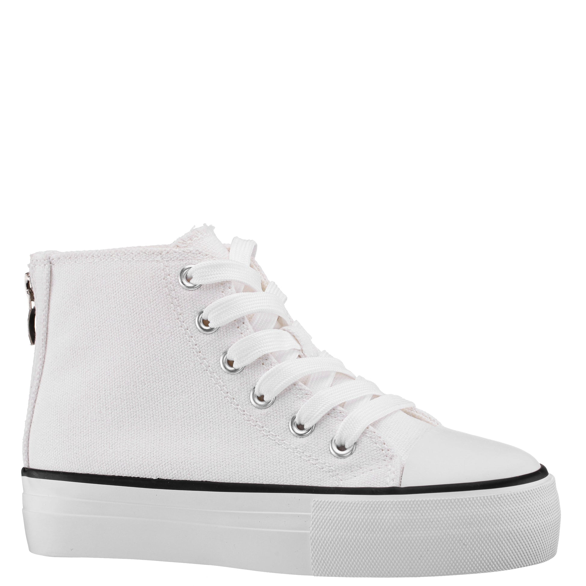 Nina Shoes Girls Tanya White Canvas High Top Sneakers
