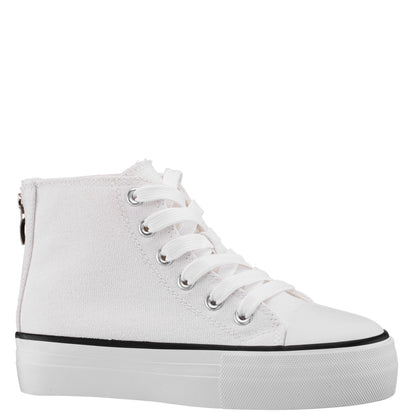 Nina Shoes Girls Tanya White Canvas High Top Sneakers