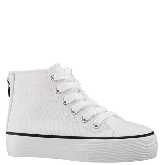 Nina Shoes Girls Tanya White Canvas High Top Sneakers