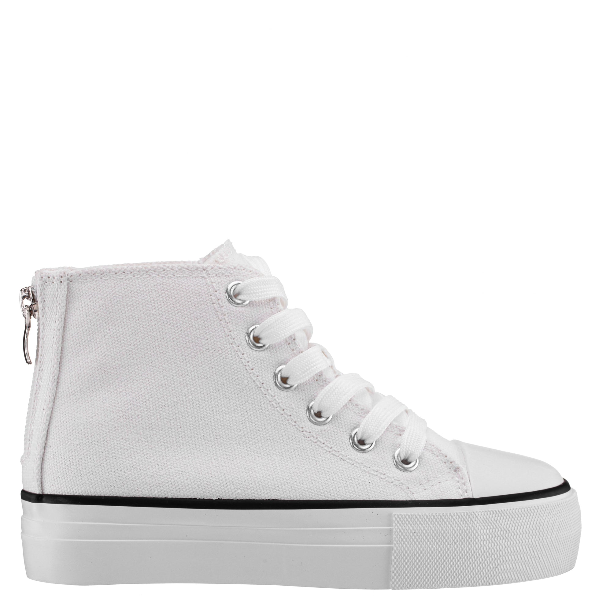 Nina Shoes Girls Tanya White Canvas High Top Sneakers
