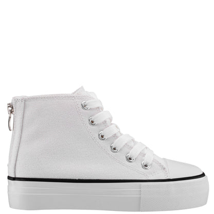 Nina Shoes Girls Tanya White Canvas High Top Sneakers