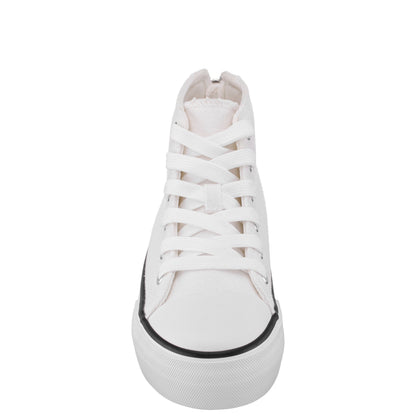 Nina Shoes Girls Tanya White Canvas High Top Sneakers
