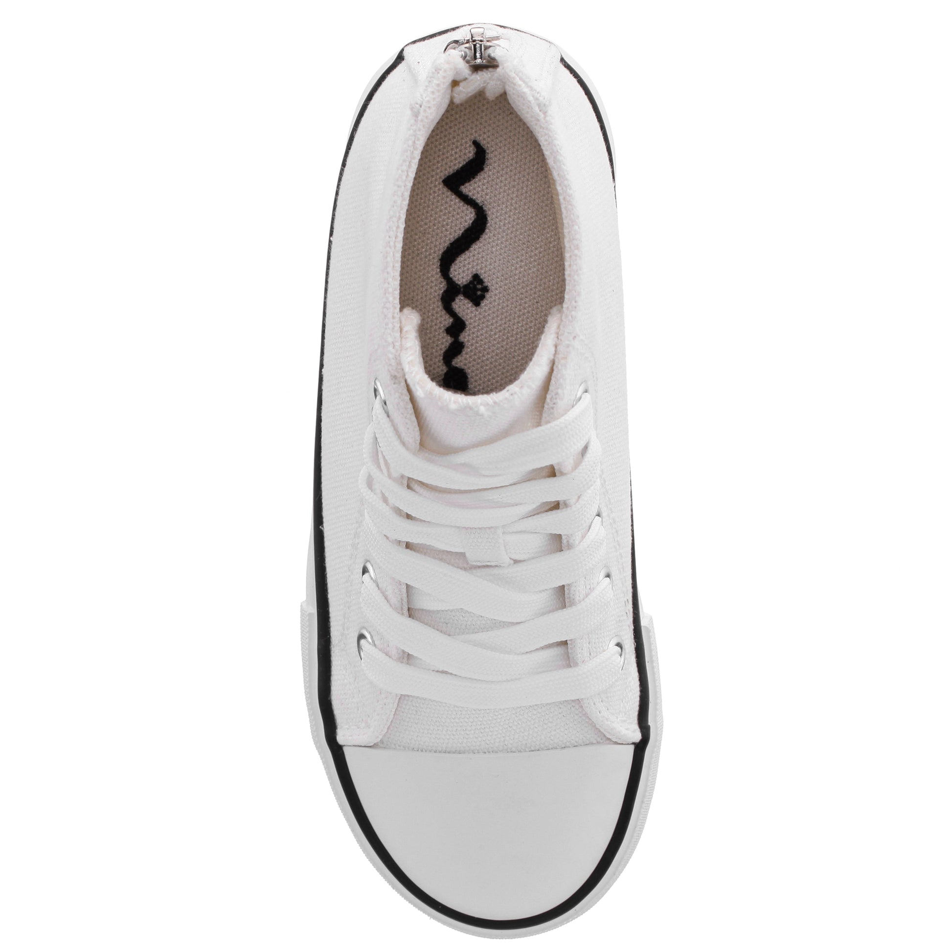 Nina Shoes Girls Tanya White Canvas High Top Sneakers