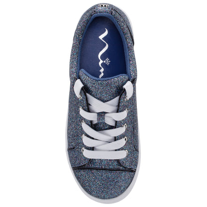 Nina Shoes Girls Portia Blue Glitter Low Top Sneakers