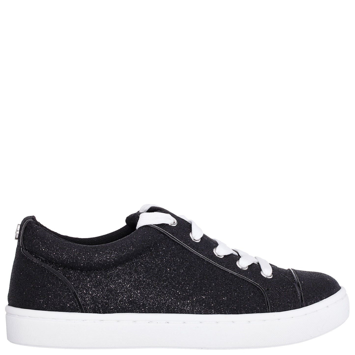Nina Shoes Girls Portia Black Glitter Low Top Sneakers