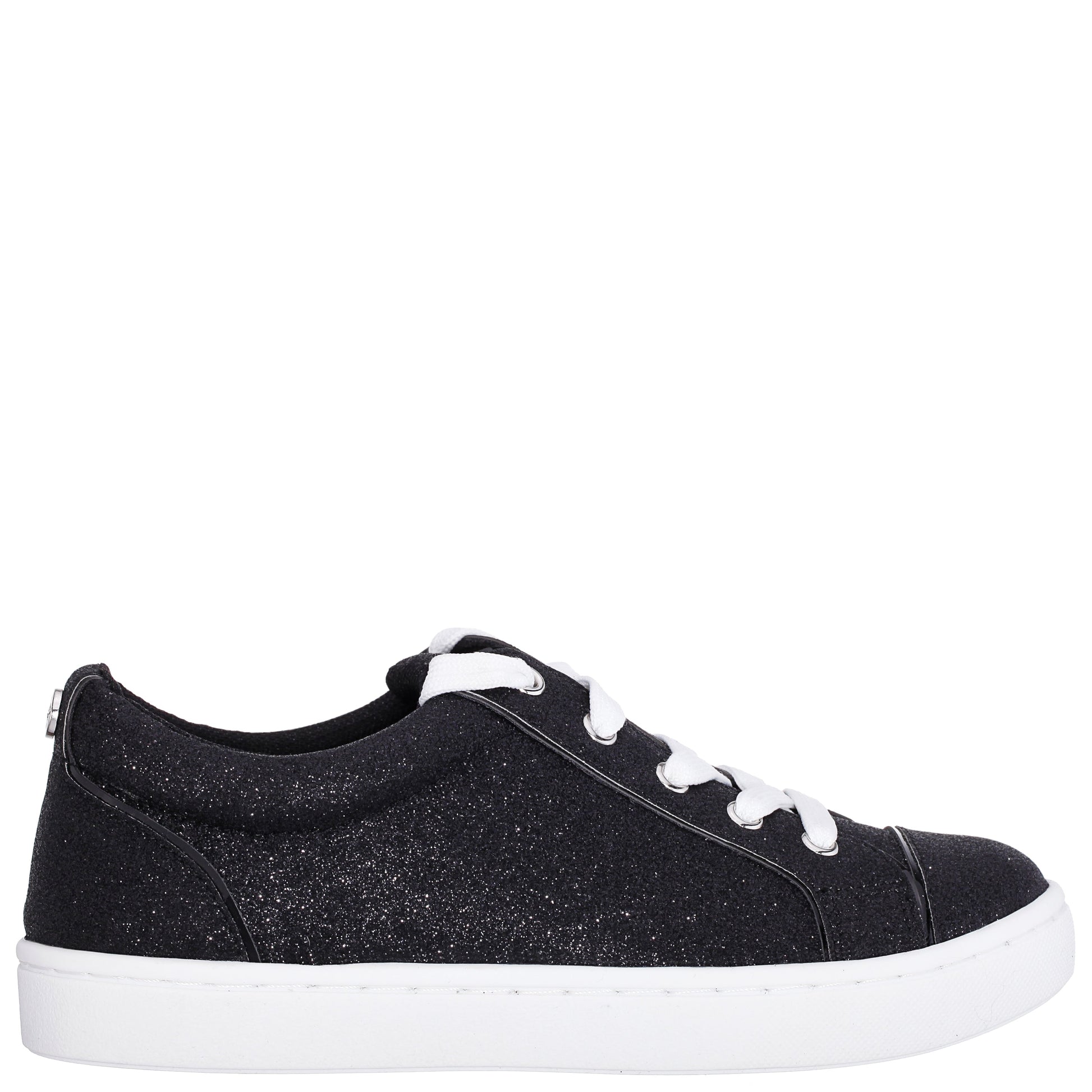 Nina Shoes Girls Portia Black Glitter Low Top Sneakers