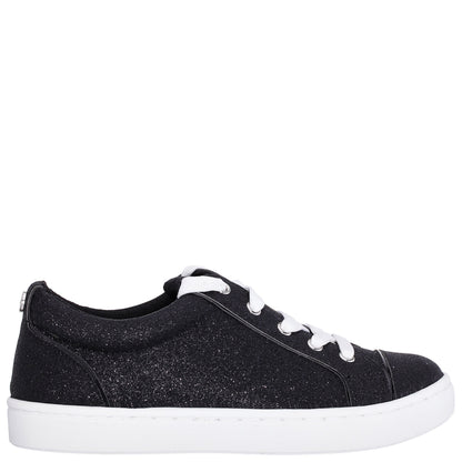 Nina Shoes Girls Portia Black Glitter Low Top Sneakers