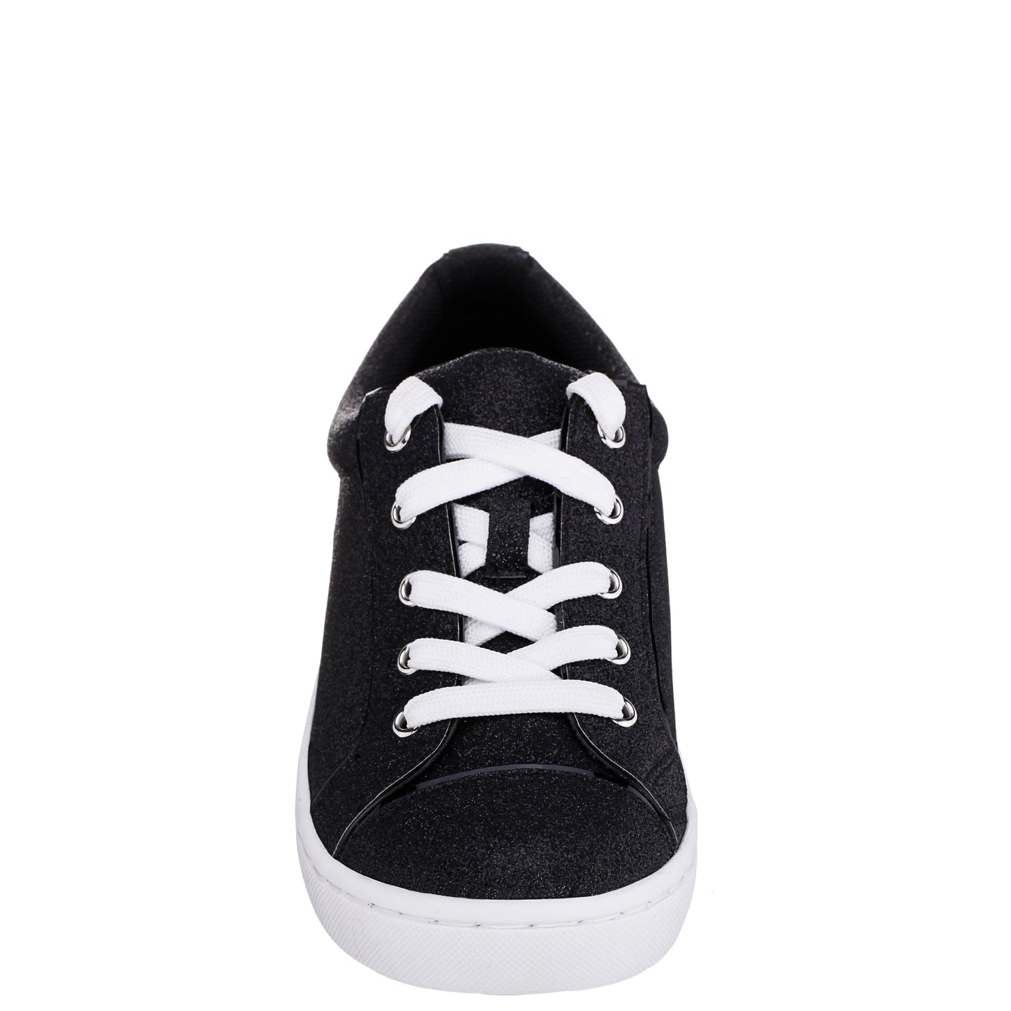 Nina Shoes Girls Portia Black Glitter Low Top Sneakers