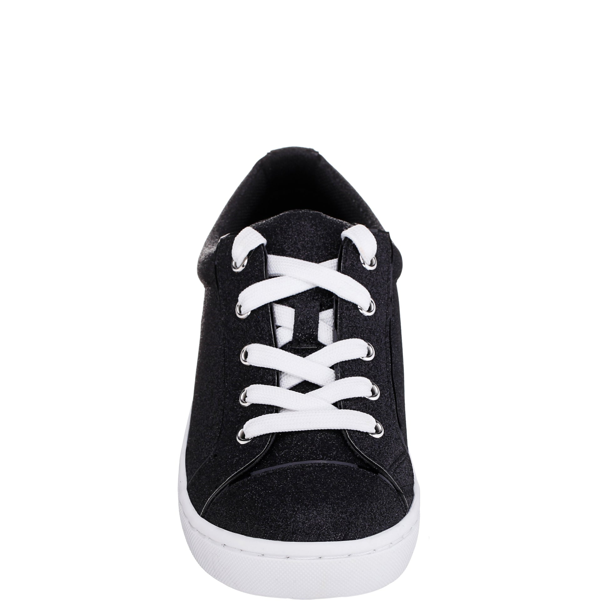 Nina Shoes Girls Portia Black Glitter Low Top Sneakers