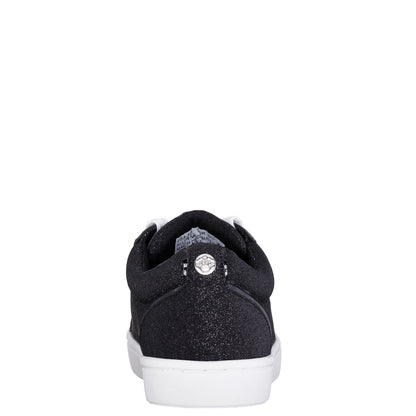 Nina Shoes Girls Portia Black Glitter Low Top Sneakers