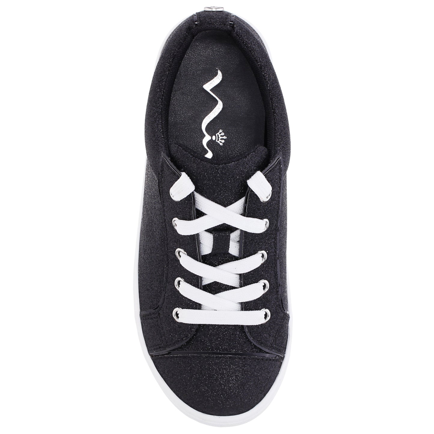 Nina Shoes Girls Portia Black Glitter Low Top Sneakers